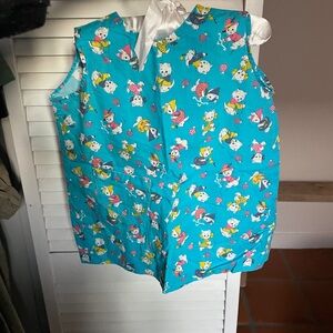 Vintage Colorful Cartoon Print Sleeveless Girls dress size 2